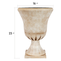 Lot de 2 pots de fleurs de jardin en plastique de 15.5 pouces en forme de grand trophée pour plantes d'intérieur.