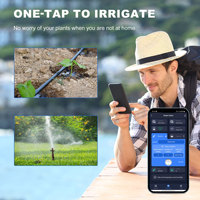 Tuya Vanne d'eau WiFi à énergie solaire Système de tuyau unique Contrôle de l'application Alarme de fuite Irrigation de jardin de ferme