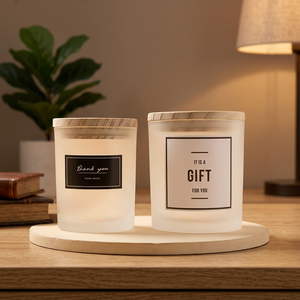 7oz Exclusive Customizable High Quality Luxury <b>Glass</b> <b>Candlestick</b> Holder Lid-round Shape Silk Screen Printed Christmas Home - Product Image 3