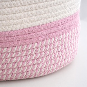 Cesta de almacenamiento de cuerda de algodón plegable de gran capacidad, organizador plegable para pañales de bebé con divisor - Product Image 4