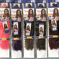 Extensions de cheveux bouclés synthétiques en vrac Freetress Water Wave de 22 pouces, 100g, ombrés, pour tresses au crochet – En stock – Meilleures ventes