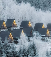 Maison préfabriquée en A, haute isolation, cabane modulaire triangulaire, résistante aux charges de neige, pour hôtel de glamping alpin