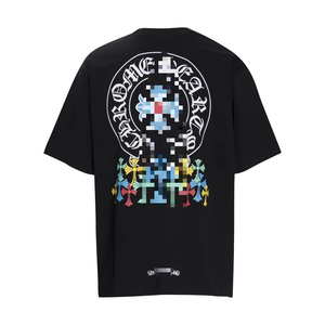 T-Shirt da Uomo a Maniche Corte con Stampa Digitale Cuori Cromati, Alta Grammatura 240g, Ecologica, Asciugatura Rapida, Stile Hip Hop, Modello Lavorato a Maglia, Vestibilità Ampia - Product Image 4