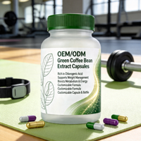 Capsules d'extrait de grains de café vert à marque privée avec acide chlorogénique pour la gestion du poids, le stimulation du métabolisme, complément alimentaire