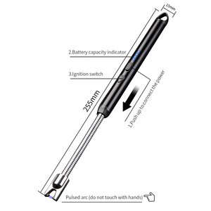 <span class=keywords><strong>Briquet</strong></span> électrique rotatif sans <span class=keywords><strong>gaz</strong></span> avec logo personnalisé Briquets électroniques avec <span class=keywords><strong>chargeur</strong></span> de type C et affichage de la batterie à LED Long cou - Product Image 1