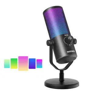 Máy tính để bàn Mic Condenser Microphone Neewer USB chơi game Microphone với RGB hiệu ứng ánh sáng