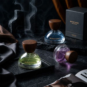Aikun Dark Round Glass Wooden Cap Natural Spray Long Lasting Perfume For Men Luxury Gift <b>Box</b> Wholesale Fragrance Brand Supplier - Product Image 1