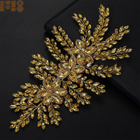 Appliques de fleurs 3D en strass colorées en argent, ornées de pierres précieuses, faites à la main, pour robes (17 couleurs disponibles)