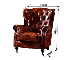 Chaise industrielle en bois massif antique de luxe léger pour une personne confortable à dossier haut pour les loisirs - Product Image 6