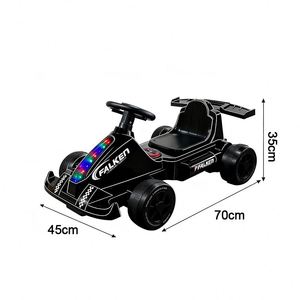 Voiture musicale lumineuse haute résistance pour bébé avec pédales, corps noir, batterie 6V4Ah, cadre conçu pour un apprentissage fiable et ludique, 4 roues - Product Image 2