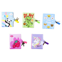 Mini carnet verrouillable avec motifs d'animaux mignons, licorne, dinosaure, couverture en PVC, protection de la vie privée, journal de poche, voyage pour enfants