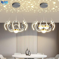 Lustre LED Moderne à Intensité Variable pour Intérieur, Suspension en Aluminium avec Abat-jour en Acrylique, Luminaire Plafonnier 3 CCT