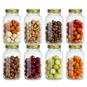 Rõ ràng Glass <span class=keywords><strong>container</strong></span> lưu trữ cho thực phẩm 150ml 250ml 380ml 500ml 750ml lọ & 1 lít cho mứt Dưa Chua Cookies mật ong đóng hộp - Product Image 4