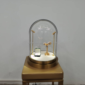 Vitrina de Joyería de Acero Inoxidable, Torre de Exhibición con Cerradura, Vidrio Transparente, Iluminación LED, Vitrinas de Exhibición - Product Image 5