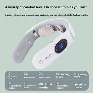 PAKISS OEM ODM Portable Neck Massager Electric Pulse Heated Neck Massage Machine Voice <b>Remote</b> Control - Product Image 5