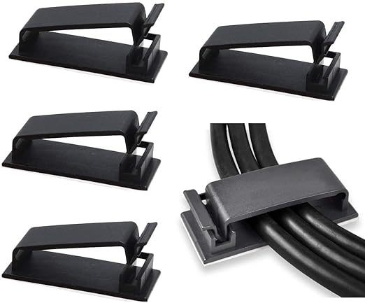 Black/White Cable Organizers Wire Clips Cord Holder Cable Management Wire Organizer Clips With Strong Adhesive