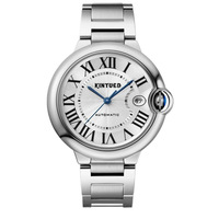 Jam Tangan Oval Mekanik Otomatis Pria dengan Gerakan Jepang Mewah Kustom, Baja Tahan Karat, Kristal Safir 39mm, Penunjuk Bercahaya.