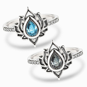 Anello a fascia larga in stile vintage con design a fiamma di loto per uomo e donna - Product Image 3