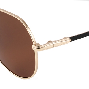 Gafas de Sol de Piloto con Marco Dorado y Lentes Marrones, Protección UV400, Unisex, Estilo para Conducir - Product Image 4