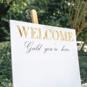 Segno di benvenuto di nozze in PVC sfondo di fidanzamento scatola di fiori disposizione guida segno semplice lettera 3D - Product Image 6