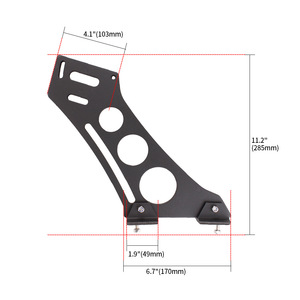 Soporte de montaje de ala trasera de aleación de aluminio de 5, 7 y 10 pulgadas con patas perforadas para instalación de alerón de coche - Product Image 2