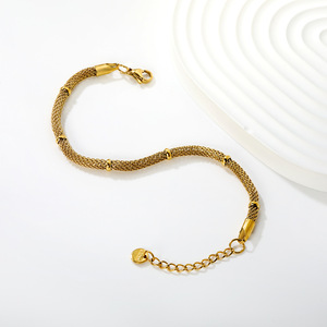 European And American Style 18k <b>Metal</b> Stainless Steel <b>Bracelet</b> Geometric Chain Minimalist Fashion Unisex Jewelry - Product Image 3