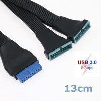 Dropship doble puerto USB 3,0 Tipo de Panel de montaje de tornillo hembra a placa base 19 pines/20 pines Cable plano Y divisor 1 a 2 DIY