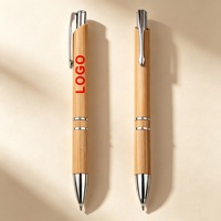 Stylo bille en bambou écologique avec logo personnalisé pour l'école, le bureau, les entreprises, cadeau promotionnel