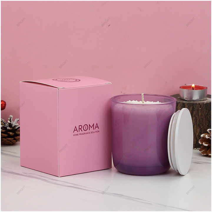 8oz Round Bottom Glass Candle Jar Luxury Votive Empty Clear Pink ...