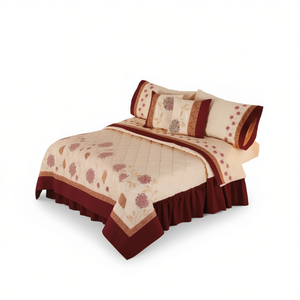 Juego de Edredón Doble Ruby de 3 Piezas con Diseño Floral, Estilo Clásico, para Todas las Temporadas - Product Image 1