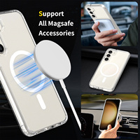 Coque magnétique transparente anti-jaunissement antichoc pour Samsung Galaxy S23 Plus, compatible avec Samsung Galaxy S23 S23 Plus