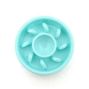 Bol d'alimentation lente pour animaux de compagnie, design arrondi en plastique pour chiens et chats, aide à la digestion anti-étouffement - Product Image 3
