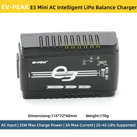 Chargeur de batterie LiPo EV-PEAK E3 35W 3A Mini AC avec équilibrage intégré, entrée 100-240V à détection automatique, pour batteries LiPo 2S 3S 4S, idéal pour drones FPV et modèles RC