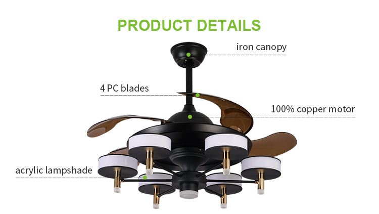 Breezelux  dining room ceiling fan lamp invisible fan lamp modern simple household LED ceiling lamp