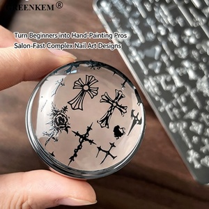 Kit di Stampi <span class=keywords><strong>per</strong></span> <span class=keywords><strong>Unghie</strong></span>, Piastrine in Acciaio Inox <span class=keywords><strong>per</strong></span> Nail Art con Motivi Floreali, Foglie, Farfalle e Fiocchi di Neve - Product Image 2