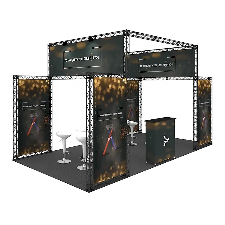 Exhibición de cabina de exposición modular con marco de armazón de aluminio personalizado Feria Comercial portátil de nuevo diseño personalizado