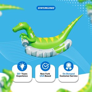 Flotador de Piscina Inflable de PVC Resistente, Tipo Rocker Raptor, con Asas y Laterales Reforzados para Niños - Product Image 6