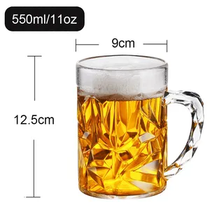 Acrylic Beer Drinking Cups Plastic Beer Mugs With Handle For Men And Women