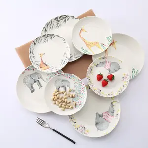 Vendita all'ingrosso piatto set di elefante di ceramica-8 e 10 Pollici di Stile Europeo Disegno Animale di Ceramica Chaozhou Cena Piatti e Piatto Di Natale In Ceramica