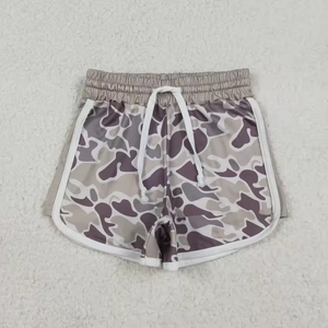 Pantalones cortos de verano para niñas pequeñas, pantalones cortos de playa con cintura elástica, estampado de camuflaje, con cordón, pantalones cortos informales sueltos para hacer ejercicio para niños pequeños - Product Image 3
