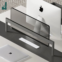 Bureau de travail ergonomique moderne avec armoire latérale de rangement et chaises double face 6 places pour espace d'équipe financière