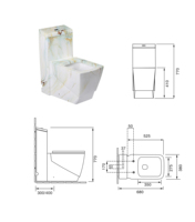 WC en céramique marbrée de conception unique, cuvette de toilette carrée à poser au sol, toilette en marbre pour salle de bain