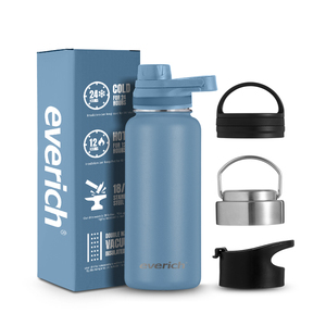Su misura 3 coperchi campione gratuito bottiglie d'acqua doppia parete sottovuoto in acciaio inox Tumbler con Logo - Product Image 1