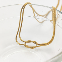 Collier EManco tendance minimaliste en acier inoxydable, étanche, inaltérable, double couche, chaîne serpent ronde avec nœud, idéal pour les soirées