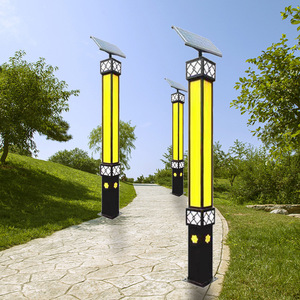 Lampadaire de jardin extérieur en métal LED 2700K blanc chaud IP66 non-démontable AC 220V avec détecteur de mouvement solaire et variateur d'intensité - Product Image 4