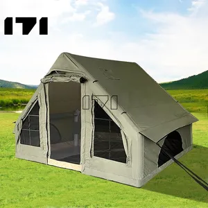 Camouflage Nature Air Beam Tent Inflatable Camping 3m 4m 171 Ango Cotton Big Air Tent For Cyprus