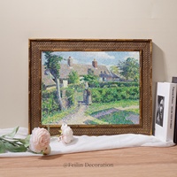 Tableau mural vintage Paysages européens Fleurs Impressions sur toile encadrée en bois Décoration intérieure pour mariage