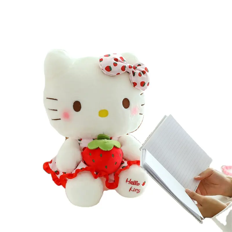 Boneka hadiah ulang tahun boneka nyaman boneka lucu Super lembut mainan boneka bantal boneka stroberi kucing lucu