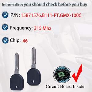 Clé de remplacement vierge SUPALAND compatible avec Chevy Malibu <span class=keywords><strong>GMC</strong></span> Acadia Cadillac Escalade B111 ID46 Clé transpondeur d'allumage non coupée - Product Image 2