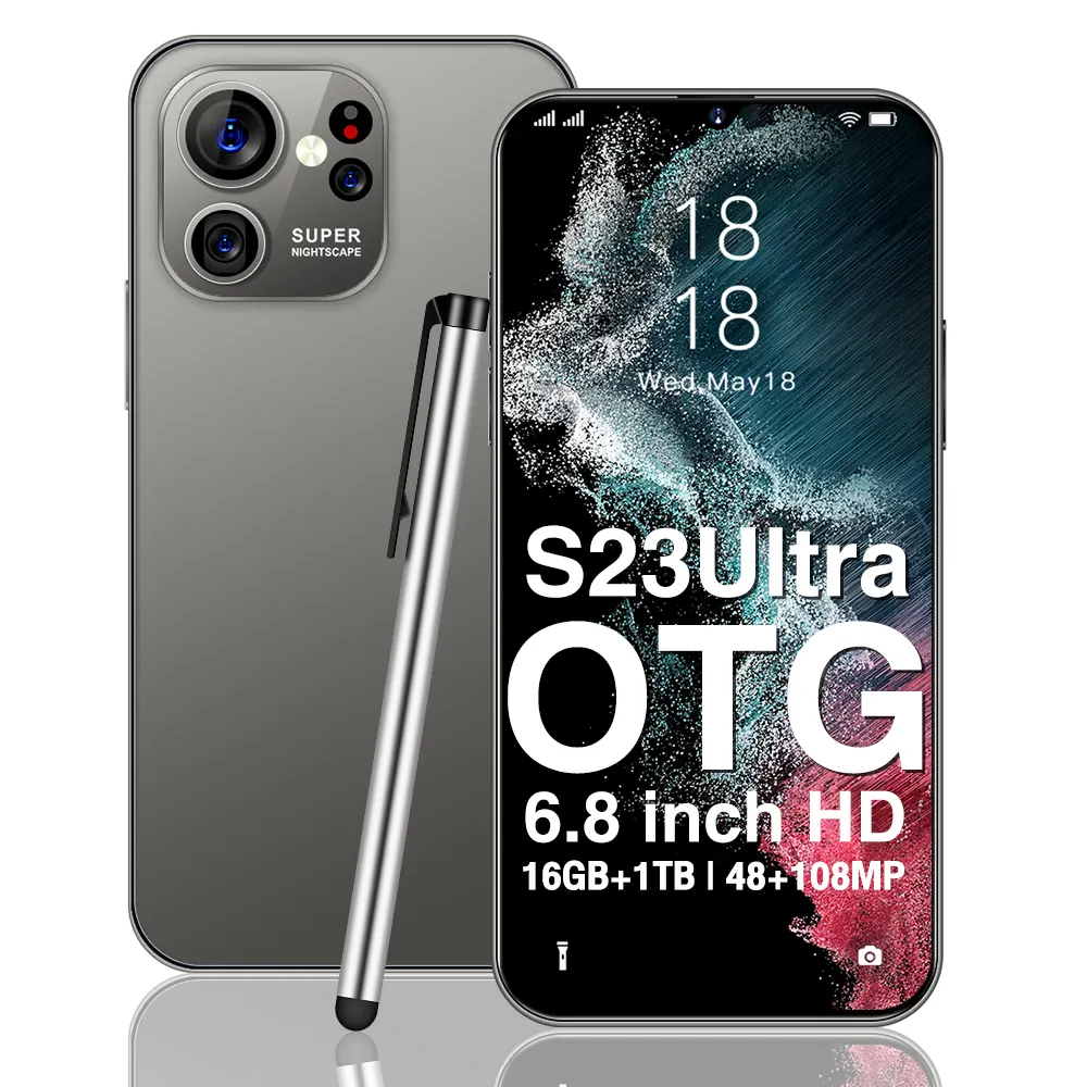 2023 Novo telefone celular Galaxy S23 Ultra 5g 6,8 polegadas 16GB + 1TB Android Smartphone Android 12.0